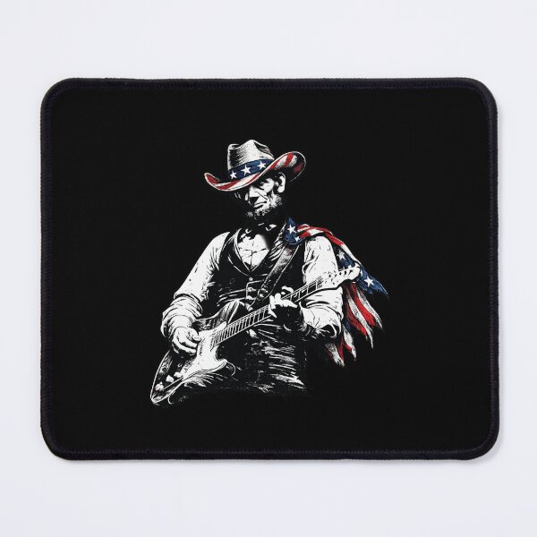 Item preview, Abraham Lincoln Playing Guitar Cowboy Hat USA Flag Vintage  designed and sold by first-shirt ⭐ ⭐ ⭐ ⭐ ⭐.