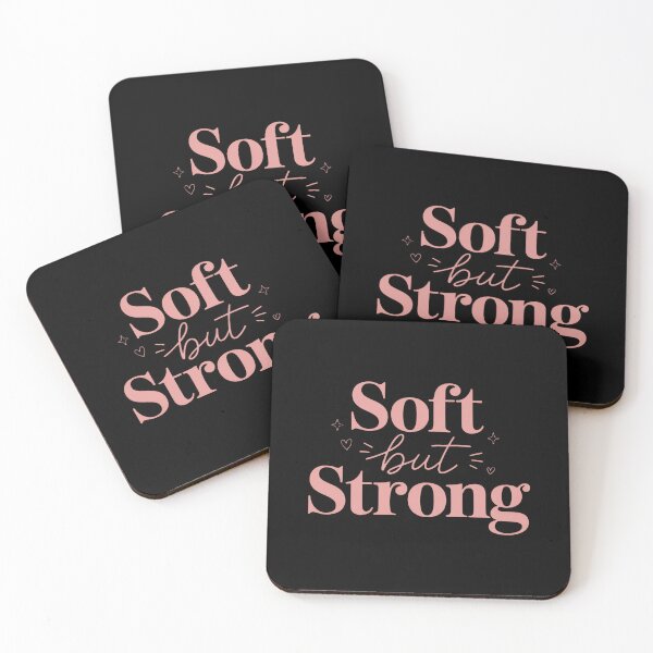 Item preview, Soft but Strong – Pink Motivational Typography designed and sold by Everdreeam.