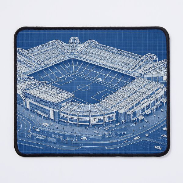 Item preview, Old Trafford Stadium Blueprint - Manchester United Football Arena Technical Drawing designed and sold by SantoshArts.