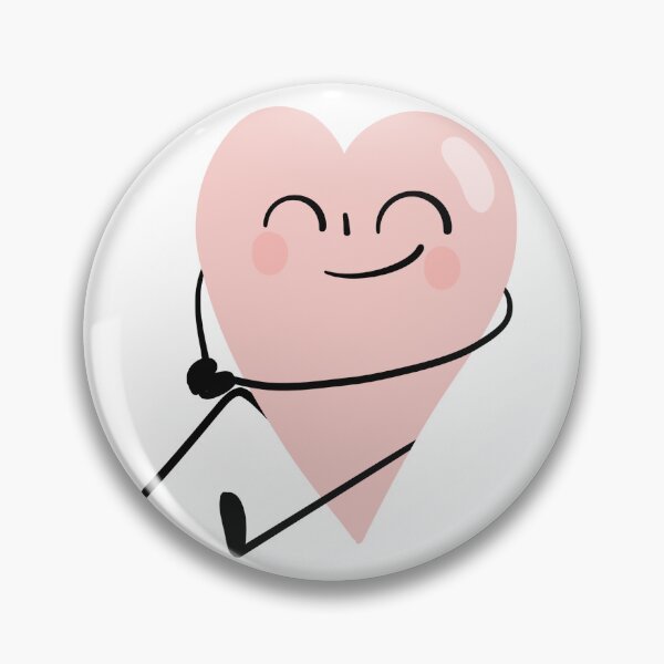 Item preview, Cute Kawaii Pink Heart Character Sitting and Smiling Art designed and sold by meri3465.