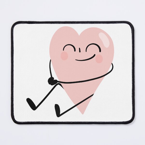 Item preview, Cute Kawaii Pink Heart Character Sitting and Smiling Art designed and sold by meri3465.