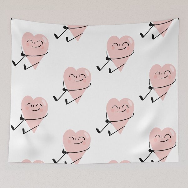 Item preview, Cute Kawaii Pink Heart Character Sitting and Smiling Art designed and sold by meri3465.