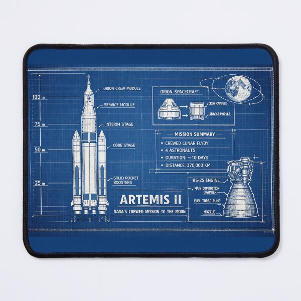 Item preview, Artemis II NASA Mission Blueprint - Space Launch System Technical Schematic designed and sold by SantoshArts.