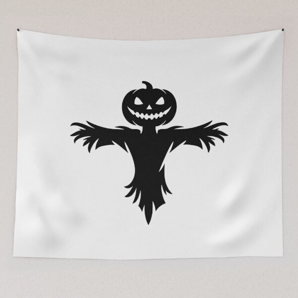 Item preview, Creepy Cute Scarecrow Pumpkin Silhouette – Minimalist Halloween Jack O Lantern Scarecrow designed and sold by MonkeyVibe.