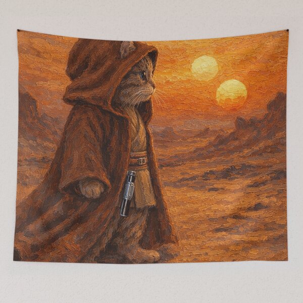 Item preview, Desert Twin Suns Cat Wanderer designed and sold by CataosMeow.