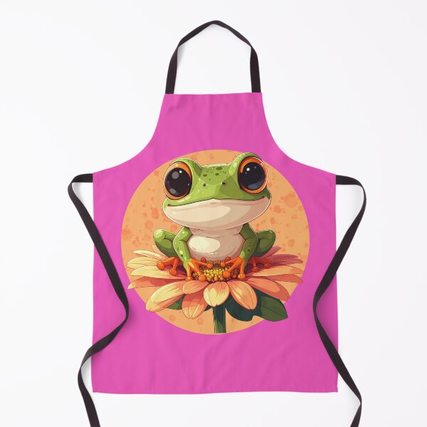 Item preview, Cute Tree Frog on Flower – Adorable Green Frog Cartoon Art designed and sold by TripleMoonCrafts.