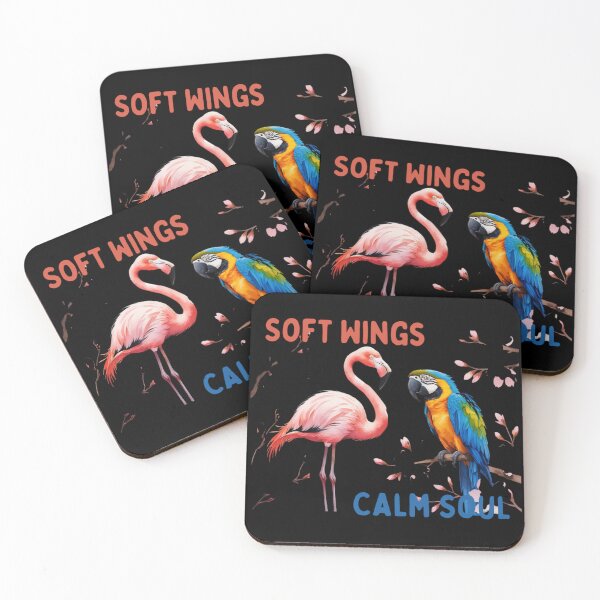 Item preview, Watercolor Exotic Birds Flamingo & Macaw – Pastel Cherry Blossom Dreamy Aesthetic Art designed and sold by Max Store.