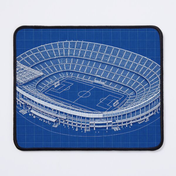 Item preview, Camp Nou Stadium Blueprint - FC Barcelona Football Arena Technical Drawing designed and sold by SantoshArts.