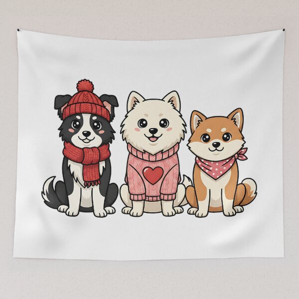 Item preview, cute cavalier king charles valentine dog illustration designed and sold by ArtDesignTp.