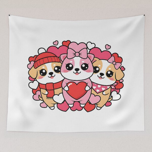 Item preview, valentine cavalier king charles spaniel hearts designed and sold by ArtDesignTp.