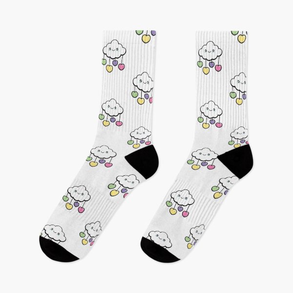 Item preview, Cute Kawaii Cloud with Colorful Hanging Hearts Art designed and sold by meri3465.