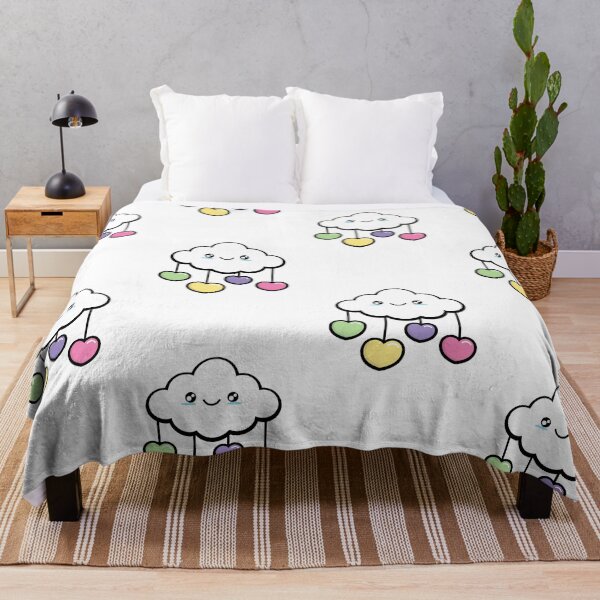 Item preview, Cute Kawaii Cloud with Colorful Hanging Hearts Art designed and sold by meri3465.