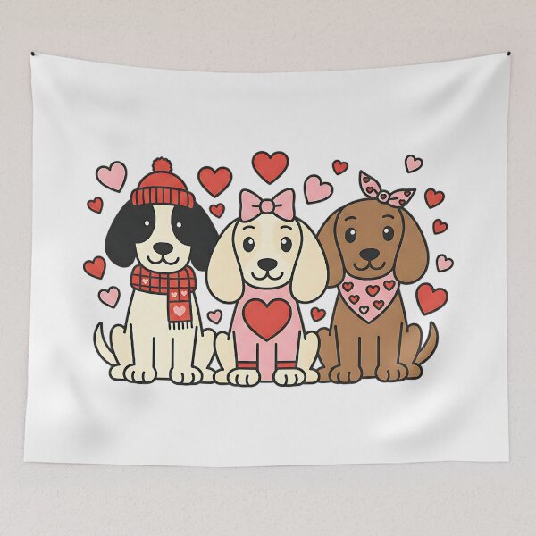Item preview, cavalier king charles spaniel valentine dog art designed and sold by ArtDesignTp.