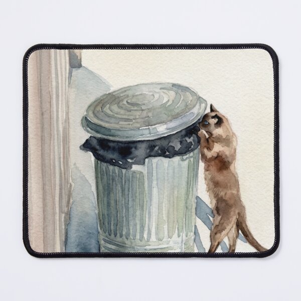 Item preview, Barn Cat Checking Trash Can designed and sold by ALstarV.