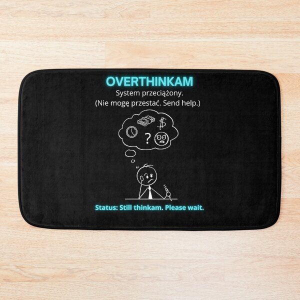 Item preview, Black Overthinkam - Funny Polinglish Mental Health Humor Gift System Przeciążony designed and sold by VibePolinglish.