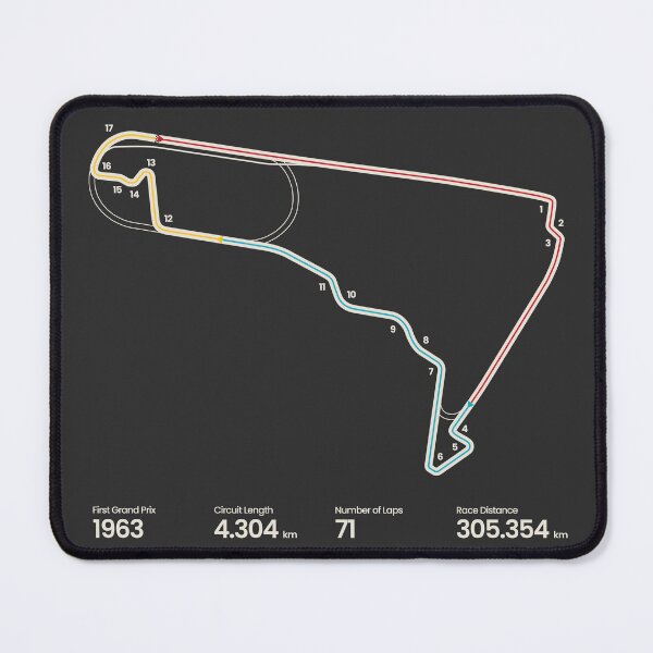 Item preview, Mexico City Autodromo Hermanos Rodriguez | Mexican Grand Prix Motorsports Circuit Map designed and sold by aio.