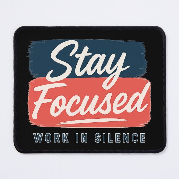 Item preview, Stay Focused Work in Silence Motivation T-Shirt Design designed and sold by SaDesign99.