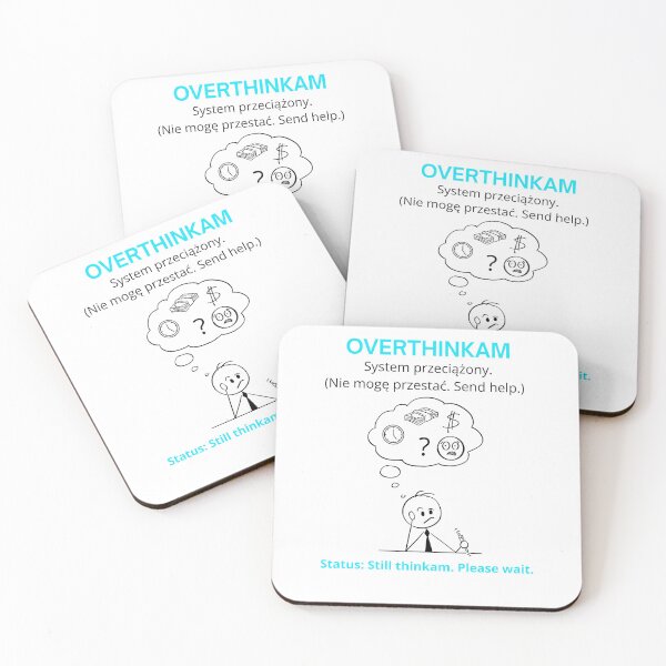 Item preview, White Overthinkam - Funny Polinglish Mental Health Humor Gift System Przeciążony designed and sold by VibePolinglish.
