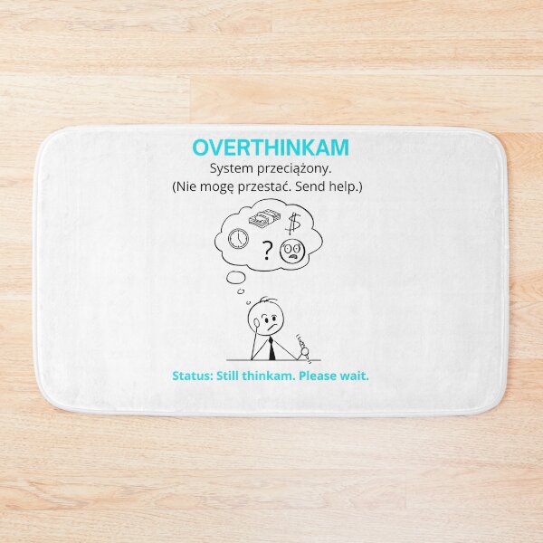 Item preview, White Overthinkam - Funny Polinglish Mental Health Humor Gift System Przeciążony designed and sold by VibePolinglish.