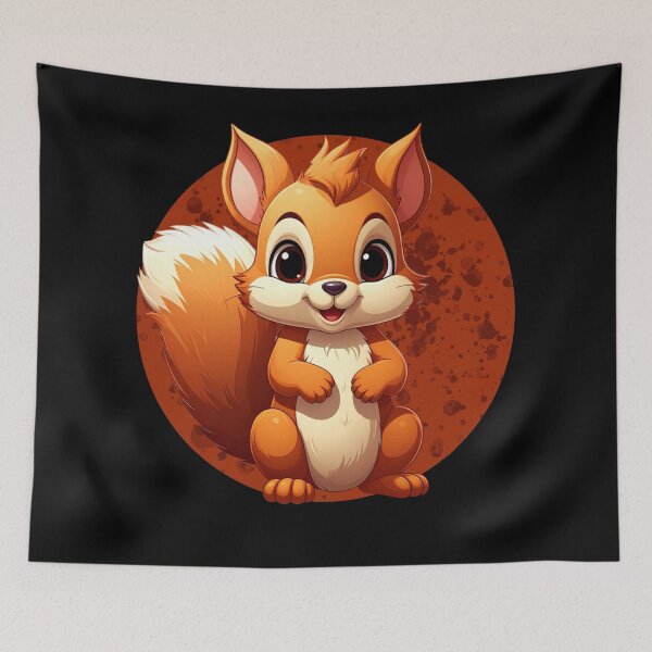 Item preview, Cute Baby Squirrel – Adorable Happy Red Squirrel Cartoon Art designed and sold by TripleMoonCrafts.