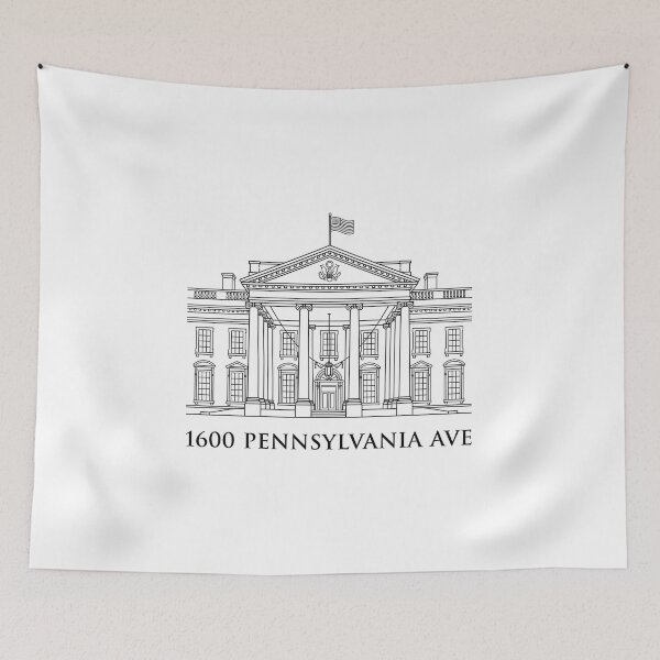 Item preview, 1600 Pennsylvania Ave White House Line Art designed and sold by Fenay Designs.