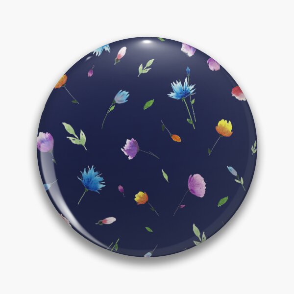 Item preview, Floral Minimal Patten Dark Blue background designed and sold by VitSArt.