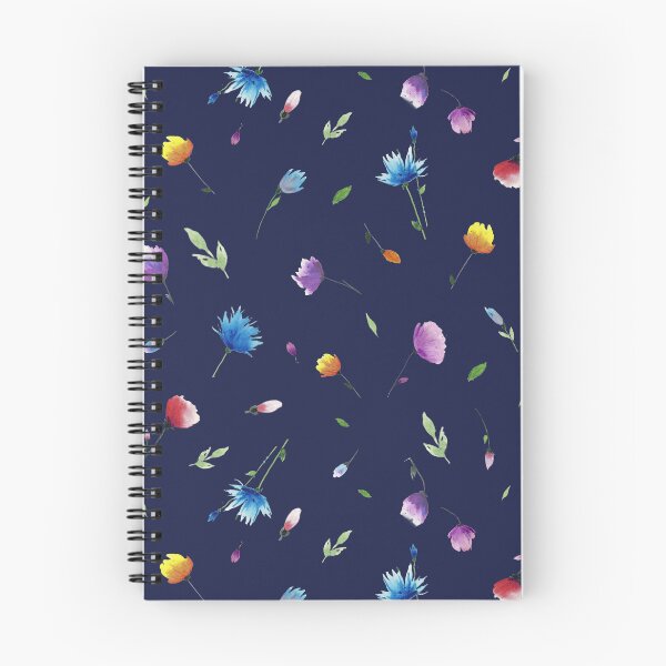 Item preview, Floral Minimal Patten Dark Blue background designed and sold by VitSArt.