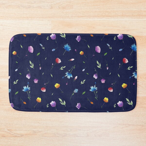 Item preview, Floral Minimal Patten Dark Blue background designed and sold by VitSArt.