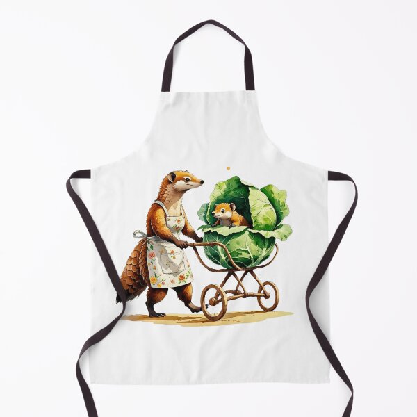 Item preview, ute Badger Mom Pushing Baby in Cabbage Stroller Watercolor designed and sold by AQUILAKREO.