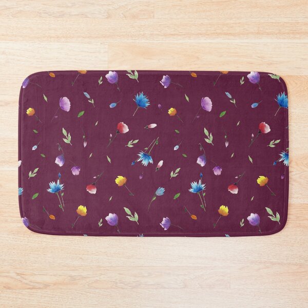 Item preview, Floral Minimal Patten Dark Pink background designed and sold by VitSArt.