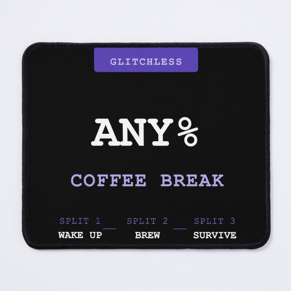 Item preview, Speedrun Any% Coffee Break — Funny Gamer T-Shirt | Gaming Humor Tee Gift Purple/white designed and sold by theBIGFinale.