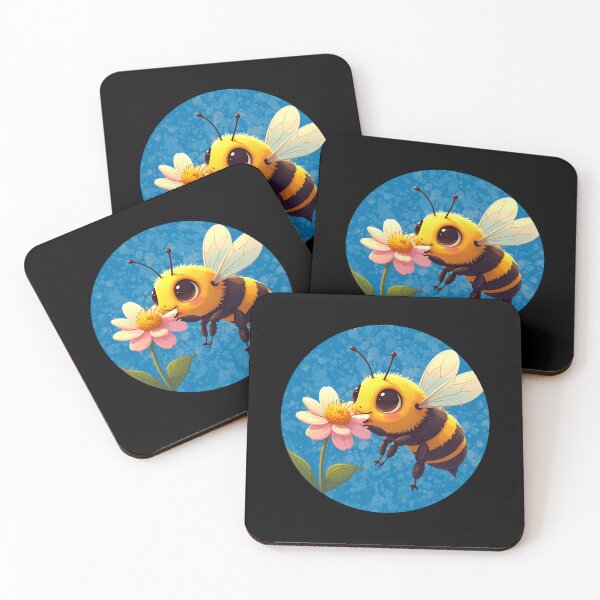 Item preview, Cute Bumblebee on Flower – Adorable Kawaii Bee with Daisy designed and sold by TripleMoonCrafts.