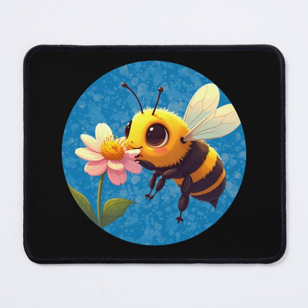 Item preview, Cute Bumblebee on Flower – Adorable Kawaii Bee with Daisy designed and sold by TripleMoonCrafts.
