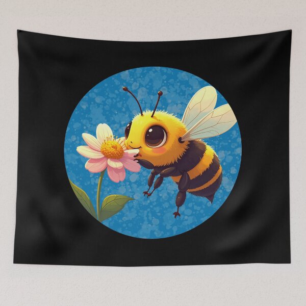 Item preview, Cute Bumblebee on Flower – Adorable Kawaii Bee with Daisy designed and sold by TripleMoonCrafts.