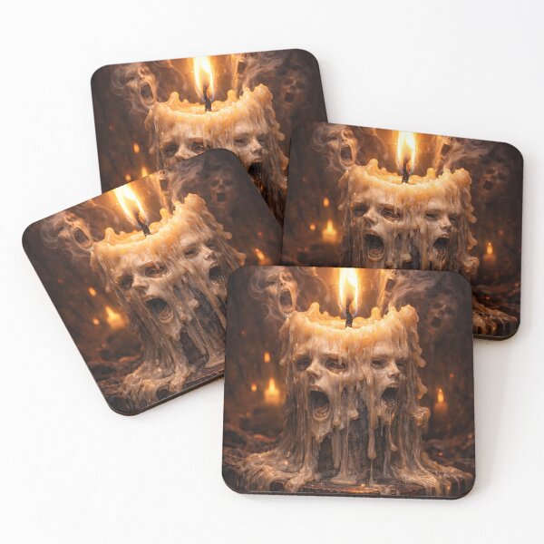 Item preview, Candle of Lost Souls - Dark Gothic Horror Wax Faces designed and sold by OneStepFromArt.