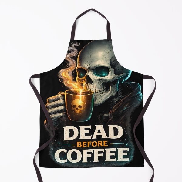 Item preview, Dead Before Coffee Teal Skull Graphic T-Shirt designed and sold by etuvibes.