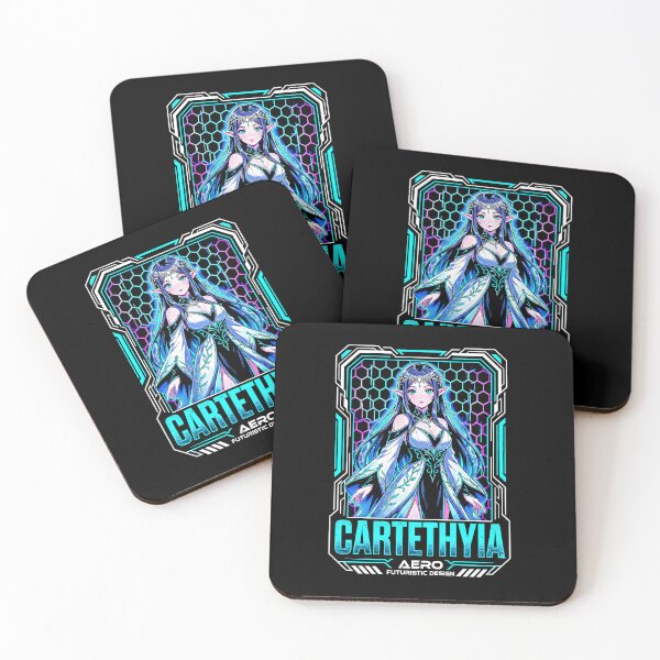 Item preview, Cartethyia Dark Hair Elf Girl Cyan Neon Sci-Fi Fantasy Aero Futuristic  designed and sold by graphixpolash.