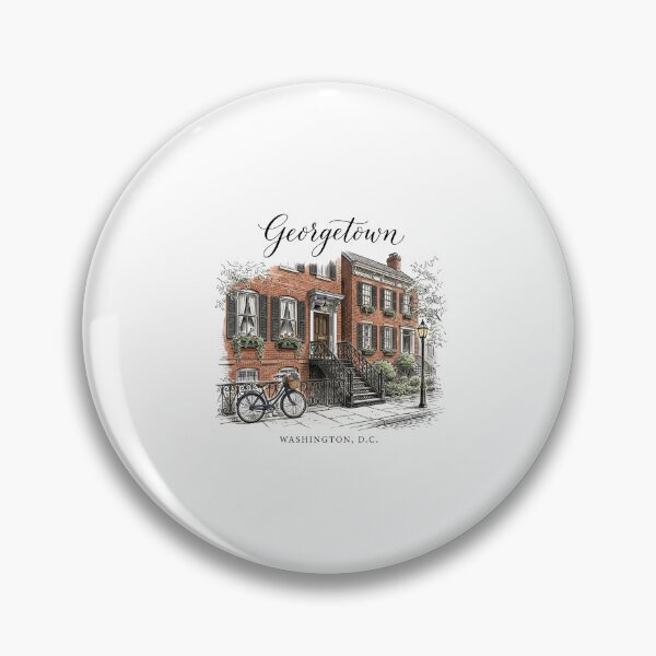 Item preview, Georgetown Washington DC Townhouse Bicycle Color Sketch designed and sold by Fenay Designs.