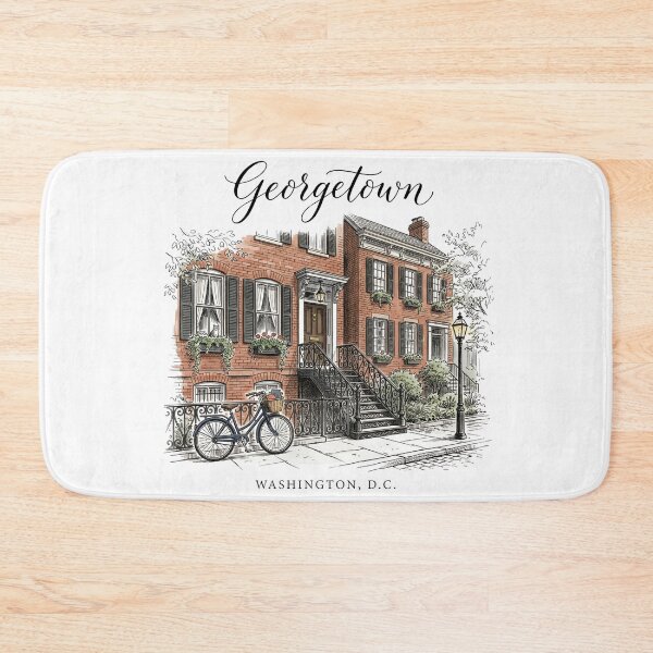 Item preview, Georgetown Washington DC Townhouse Bicycle Color Sketch designed and sold by Fenay Designs.