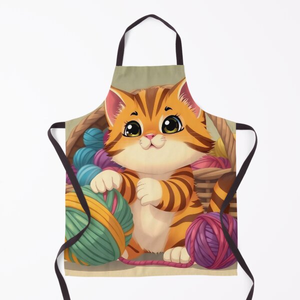 Item preview, Curious Tabby Kitten in Yarn Basket with Little Birds designed and sold by Serene Strokes Art.
