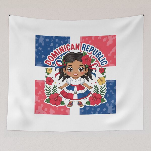 Item preview, Dominican Republic Girl Flag Floral designed and sold by DariaOltes.