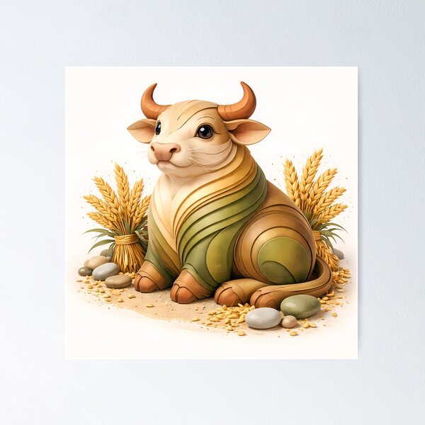 Item preview, Year of the Ox — Chinese Zodiac Paper Art Print | Lunar New Year Gift designed and sold by Symbol Universe.