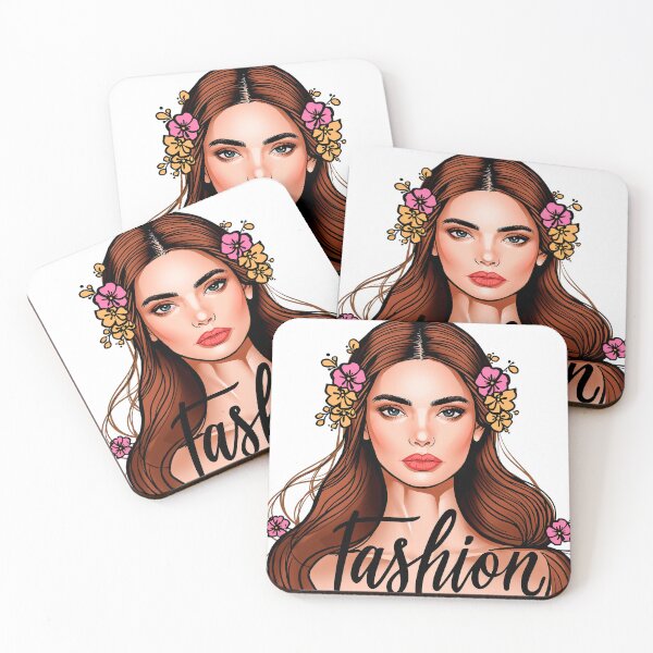 Item preview, Girl sticker drawn with flowers, fashion designed and sold by TanyaLovus.