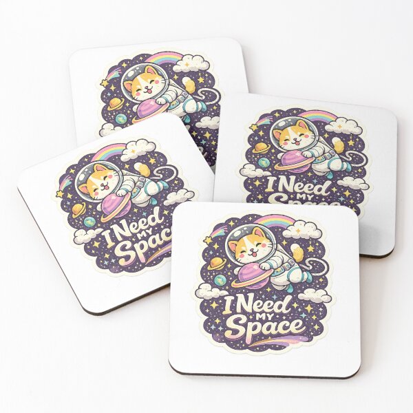Item preview, I Need My Space - Astronaut cat sticker designed and sold by FluffiPopo.