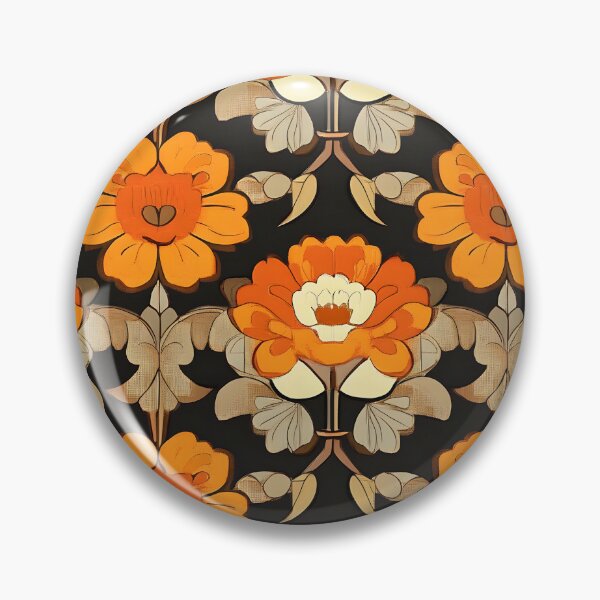 Item preview, Boho Retro 1960's Hippie Orange Flower Art Designs designed and sold by DEC02.