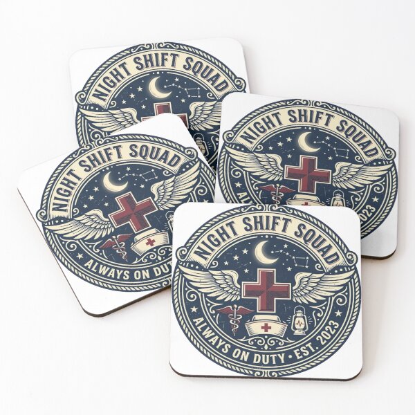 Item preview, Night Shift Squad Vintage Nurse Badge Retro Medical T-Shirt Design designed and sold by urbinet.