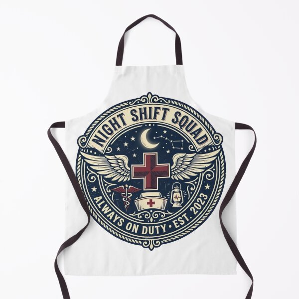 Item preview, Night Shift Squad Vintage Nurse Badge Retro Medical T-Shirt Design designed and sold by urbinet.