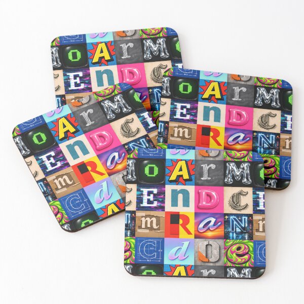 Item preview, Randomcore Letters Checkerboard Style Clash designed and sold by The Nichecore Trend Store.