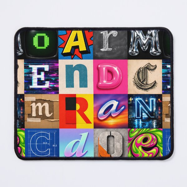 Item preview, Randomcore Letters Checkerboard Style Clash designed and sold by The Nichecore Trend Store.