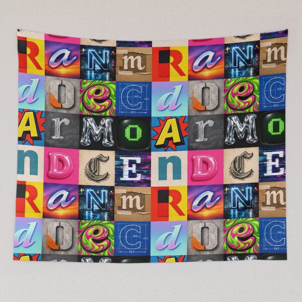 Item preview, Randomcore Letters Checkerboard Style Clash designed and sold by The Nichecore Trend Store.